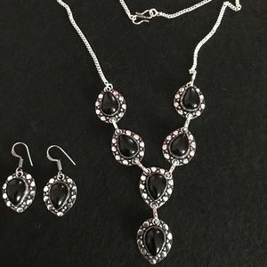 NEW Black Onyx Necklace and Earring Set